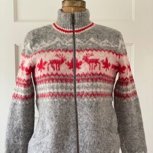 Icelandic Wool Cardigan | Zip Up | Size Small